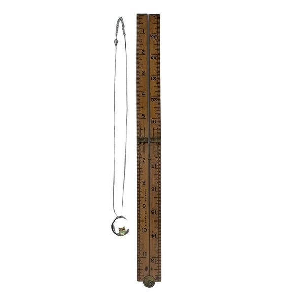 Opal Owl Sitting in Crescent Moon Necklace Charm with Chain 10 in Animal Lovers - Picture 5 of 7